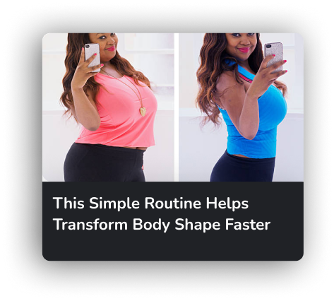 Before and after weight loss native ad creative example