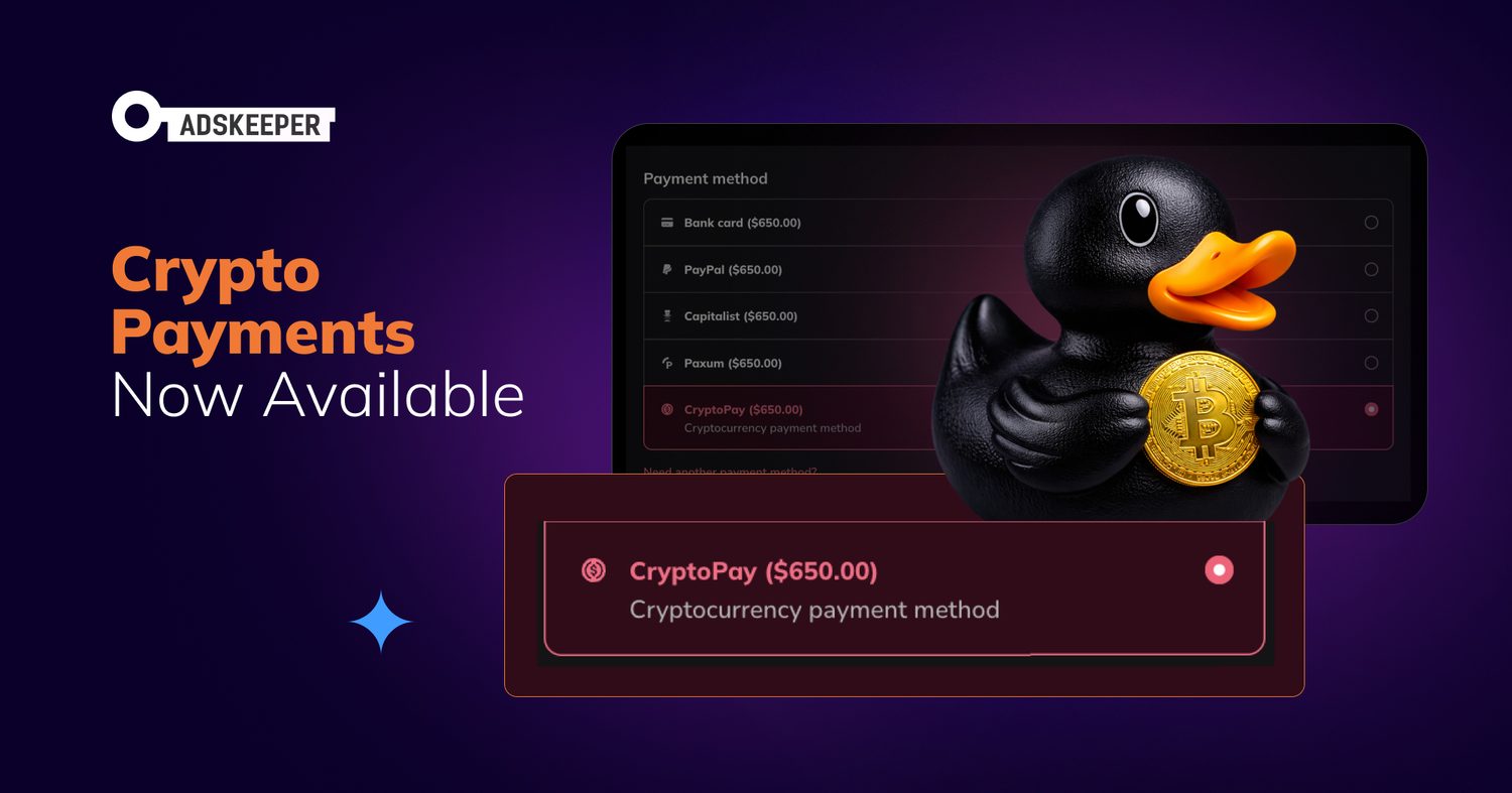 Top up your Adskeeper campaigns instantly with crypto