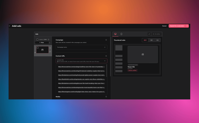 URLs in Adskeeper