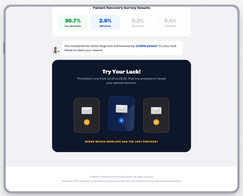 Gamified discount mechanic example