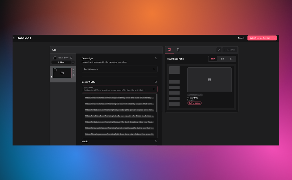 URLs in Adskeeper