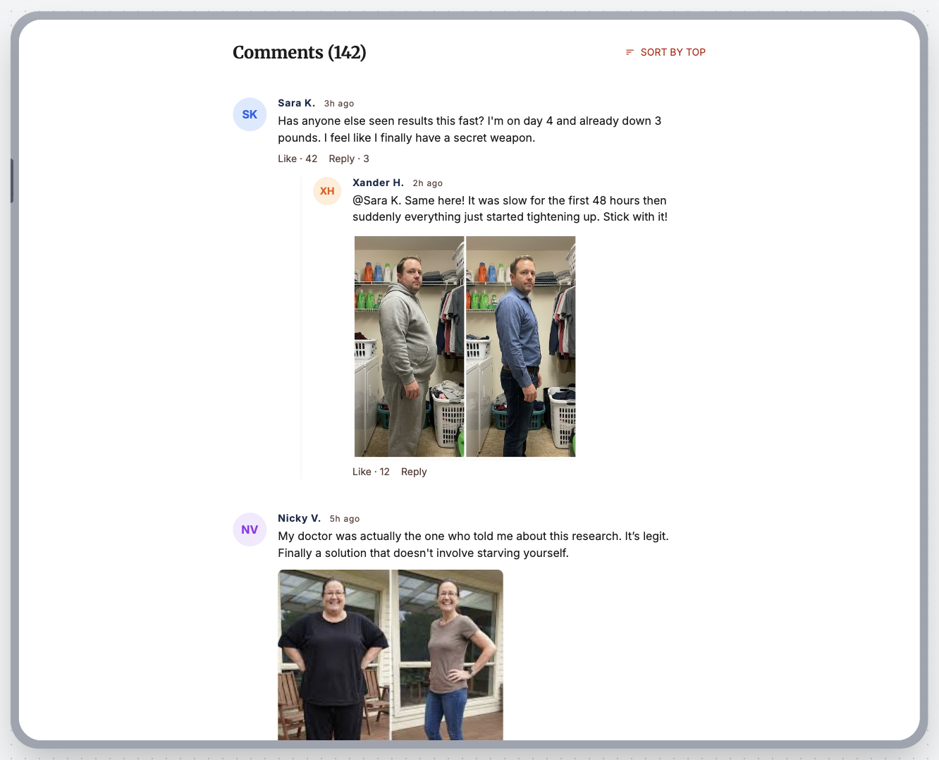 Comment section example