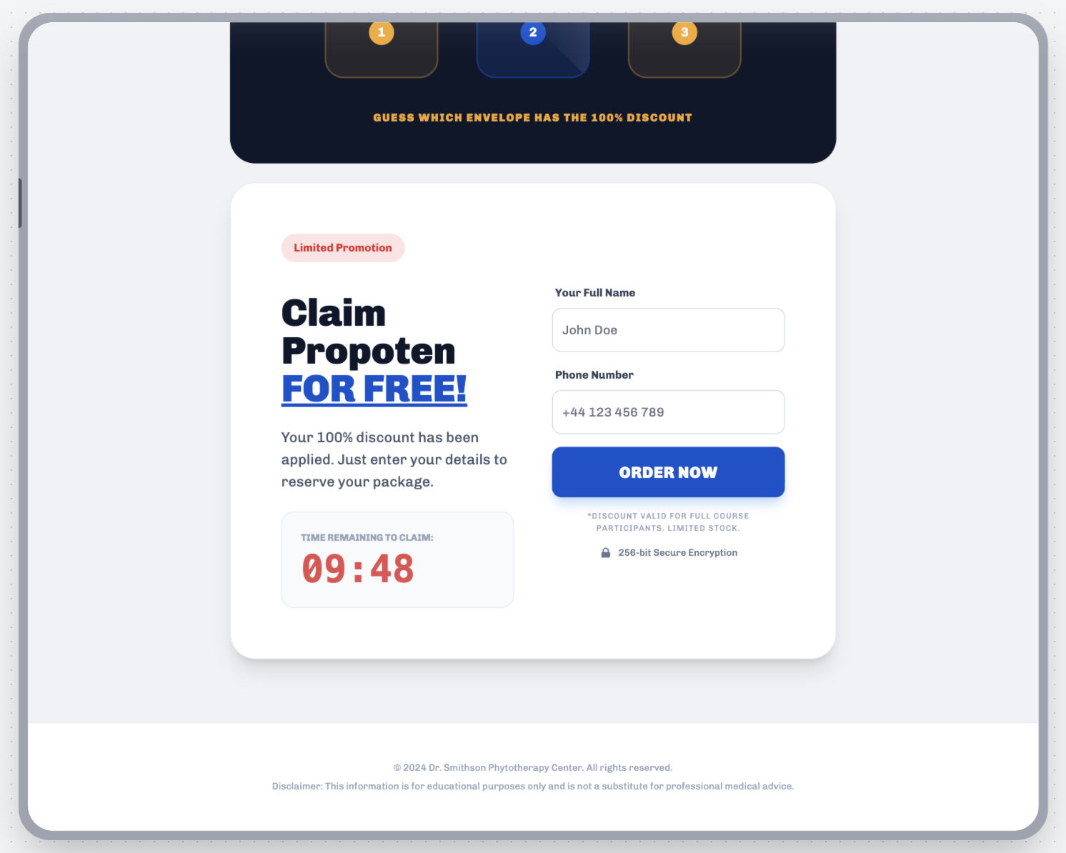 Countdown timer example