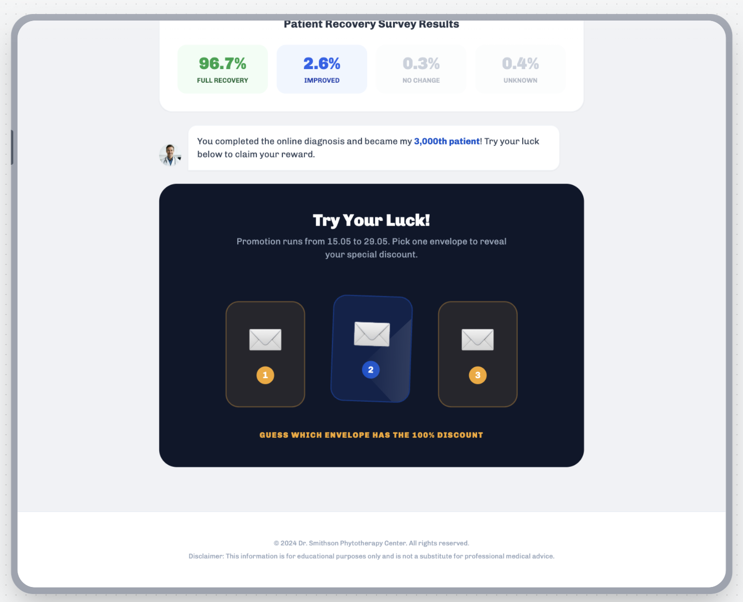 Gamified discount mechanic example